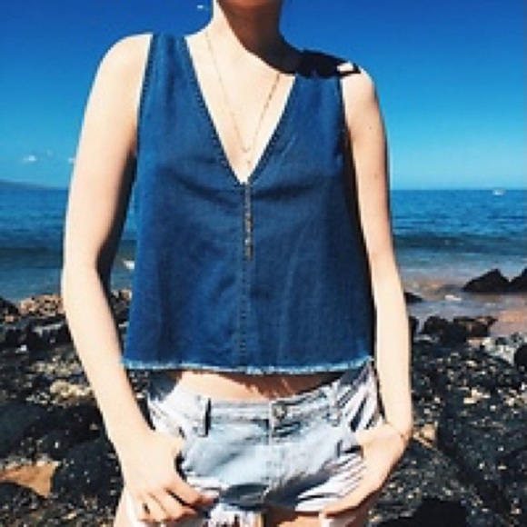 Aritzia Blue Denim Tank Top - Picture 2 of 4
